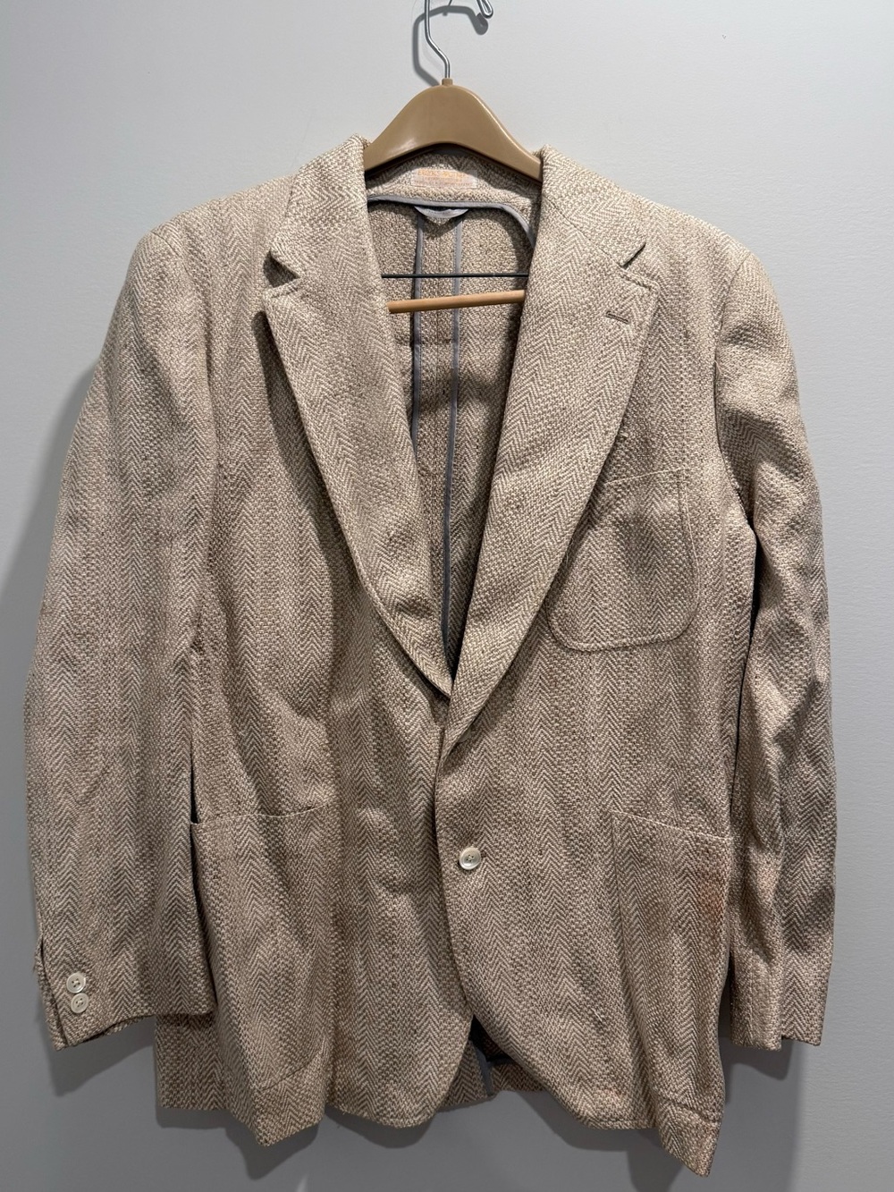 Brooks Brothers Beige Herringbone Sport Coat